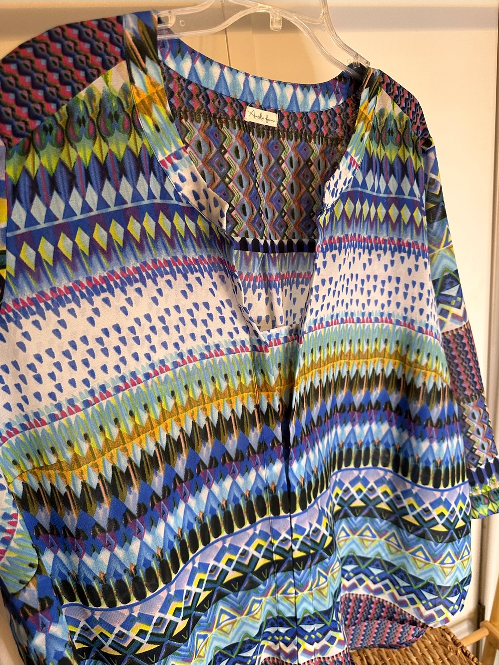 Antilia Femme Multicolor Geometric V-Neck Tunic 3x - Picture 5 of 11